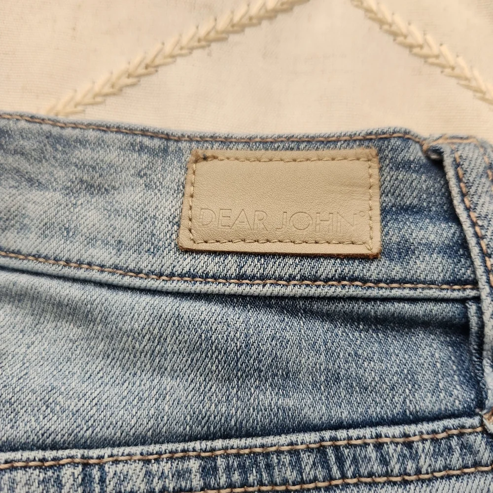 Dear John Sky Blue Ankle Jeans with Distressed Hem‎ Sz 25